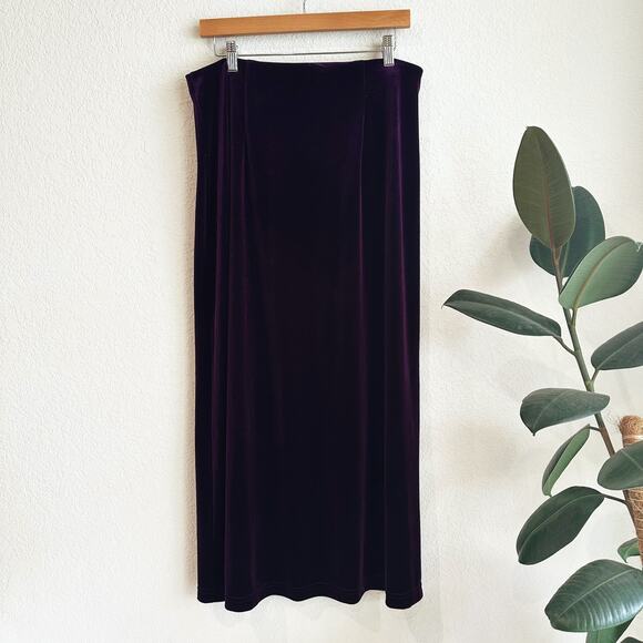 Bechamel Maxi Velvet Skirt Large Dark Purple Whimsygoth Witchy Romantic Fairy - Picture 1 of 7